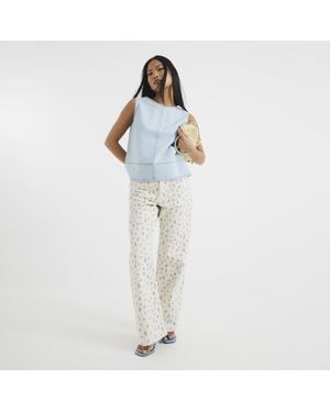 River Island Straight Jeans Petite Leg Ditsy Floral - Blue