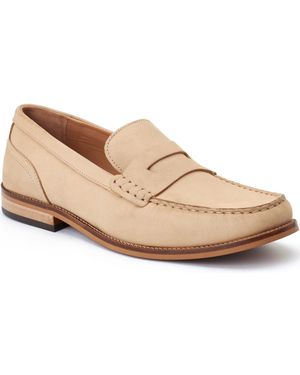 Base London Garfield Leather Sand Standard Loafers - Natural