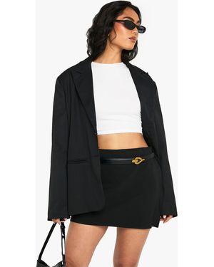 Boohoo Woven Mini Skirt - Black