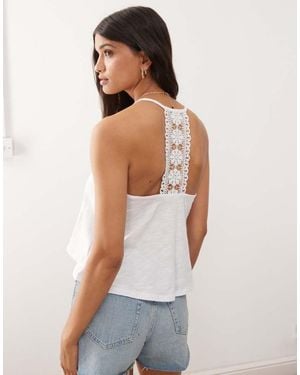 Miss Selfridge Lace Back Swing Cami Top - White