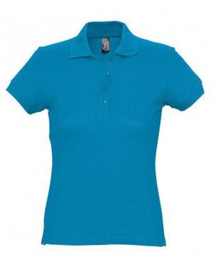 Sol's Ladies Passion Pique Short Sleeve Polo Shirt (Aqua) - Blue