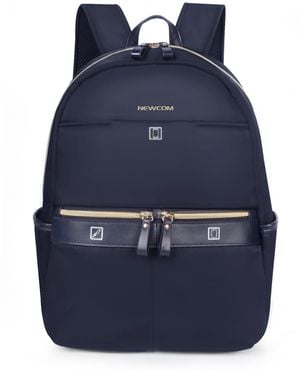 Infinity Leather Backpack Rucksack 40 X 30 X 14 Cm Underseat Travel Cabin Bag For Ryanair, Easy Jet - Blue