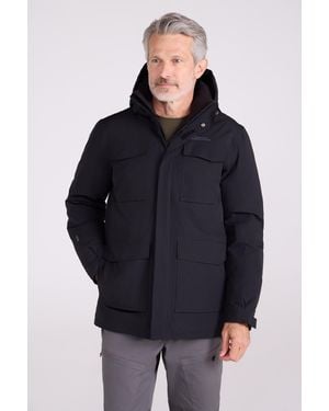 Mountain Warehouse 'Concord' Extreme Down Jacket Waterproof Hooded Full Zip Long Winter Coat - Blue
