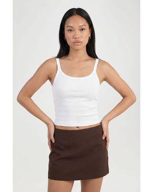 Boohoo Tailored Mini Skirt - White