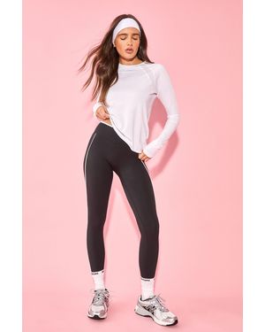 DSGN Studio Sculpt Wrap Waist Piping Detail Legging - Pink