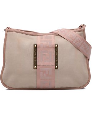 Fendi Pre-Owned Canvas Zucca Crossbody - Pink