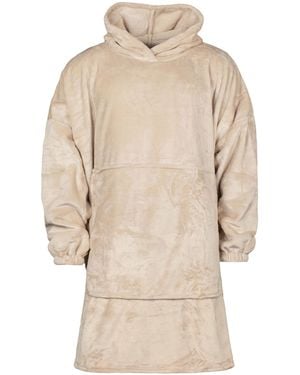 Heat Holders Warm Fleece Oversized Blanket Hoodie - Natural