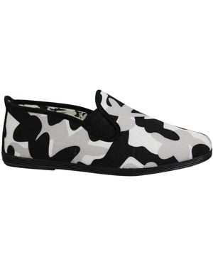 Flossy Gloves Style Camouflage Camo Plimsolls - Black