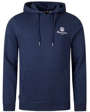 Aquascutum Active Logo Hoodie Cotton - Blue