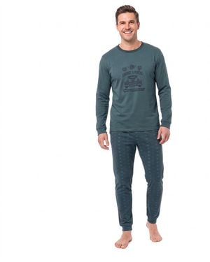 Kisses&Love Cotton Long Sleeve Pyjamas Klp4 - Blue