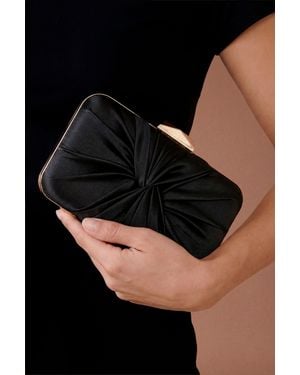 Oasis Beaut Satin Twist Clutch Bag - Black