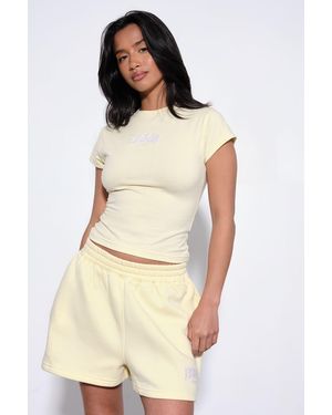 DSGN Studio Collegiate Applique Fitted T-Shirt - Natural
