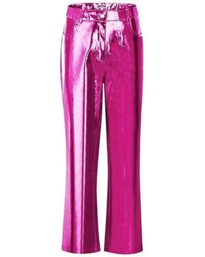 Amy Lynn Amylynn Lupe Metallic Patterned Straight Trousers - Pink