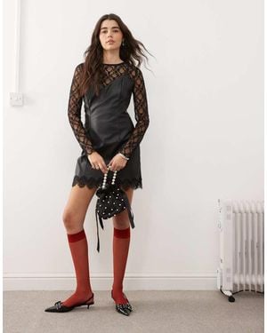 Miss Selfridge Faux Leather 2 - Black