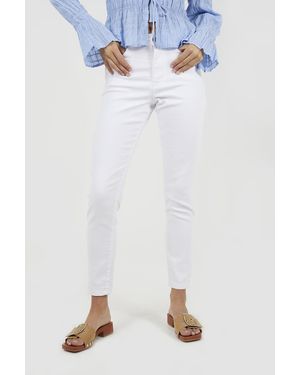 Brave Soul High Waist Skinny Jeans With Stretch Cotton - White
