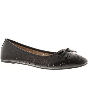 Platino Ballerina Shoes Oulton Slip On - Black