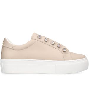 Kurt Geiger Leather Kgl Liviah Trainers - Natural