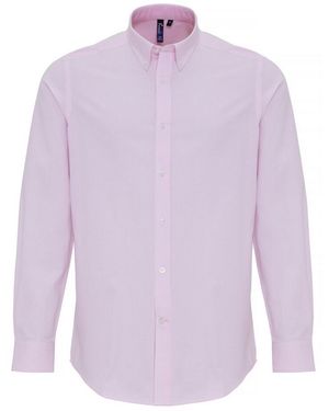 PREMIER Cotton Oxford Striped Long-Sleeve Shirt - Purple