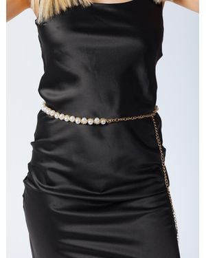 SVNX Pearl Waist Chain Belt - Black