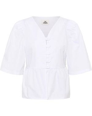 Karen By Simonsen Blouse Met Korte Mouwen Kbbrianna Feminine White - Wit