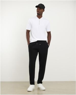 River Island Polo Shirt Slim Fit Textured Tipped - White