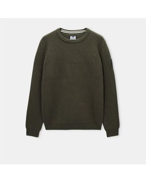 Weekend Offender Morello Rib Crew Knit Jumper - Green