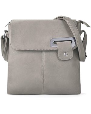 Woodland Leathers Crossbody Bag Messenger Shoulder Bag - Grey