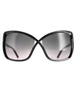 Tom Ford Vlinder Glanzende Zwarte Rookgradiënt Ft0943 Jasmin Zonnebril