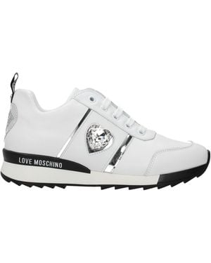 Love Moschino Heart Jewel Accent Trainers - White