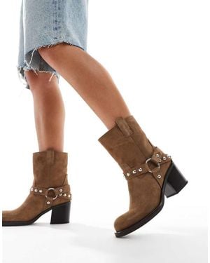 ALDO Albai Heeled Biker Boots - Brown
