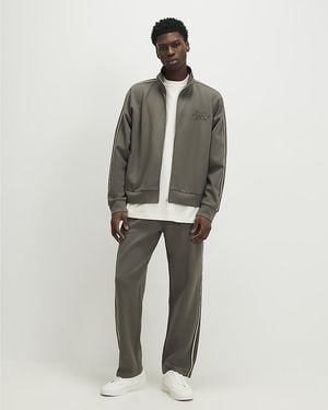 River Island Tracksuit Jacket Oversized Fit Monogram - Green