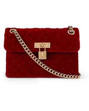 Kurt Geiger Velvet Mini Brixton Bag - Red