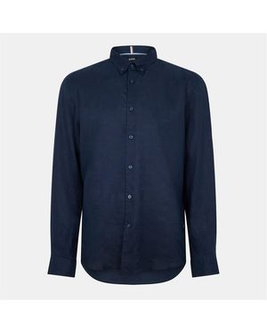 BOSS Liam Oxford Regular Fit Long Sleeve Shirt - Blue
