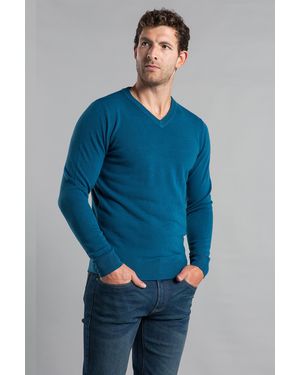 Kensington Eastside V-Neck Long Sleeve Jumper - Blue