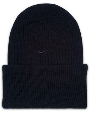 Nike Accessories Peak Logo Embroidered Beanie - Blue