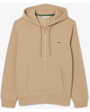 Lacoste Zip Up Sweatshirt Cotton - Natural