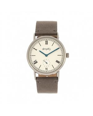 Simplify The 5100 Leather-Band Watch - Metallic