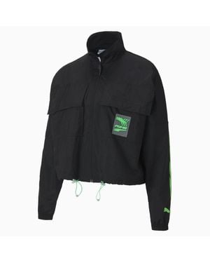 PUMA Evide Woven Track Jacket Zip Up Top 597770 01 Nylon - Black