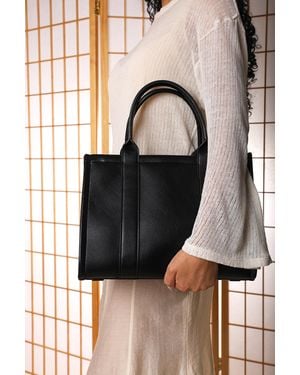 Where's That From Quarry Tote Bag With Cross Body Strap - Black