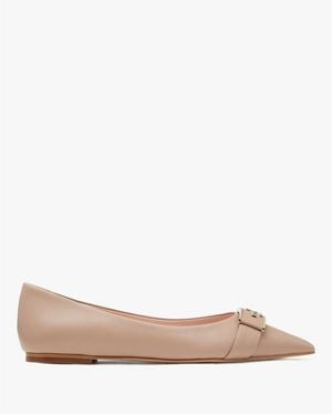 Kate Spade Deneuve Saffiano Flat - Natural