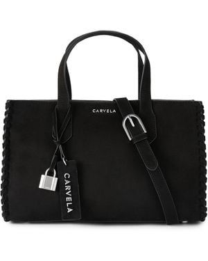 Carvela Kurt Geiger Suedette Juno Whipstitch Mini Bag - Black