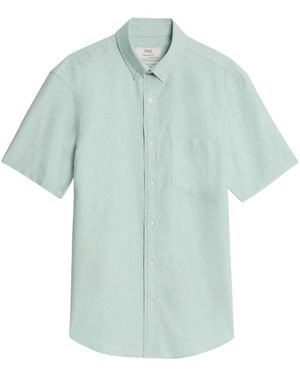 Secret Label Short Sleeve Cotton Oxford Shirt - Blue
