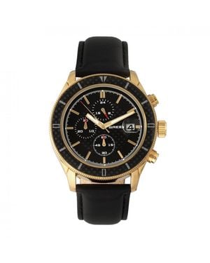 Breed Maverick Chronograph Leather-Band Watch W/Date - Black