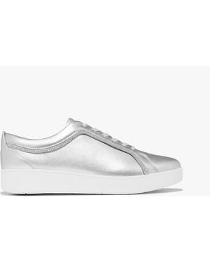 Fitflop Rally Crystal-Trim Leather Fashion Trainers - White