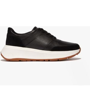 Fitflop F-Mode Flatform Trainers Leather - Black