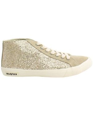 Seavees California Special Nova Glitter Plimsolls - Natural