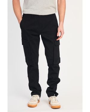 French Connection Cotton Relaxed Fit Turn-Up Cargo Trousers - Black