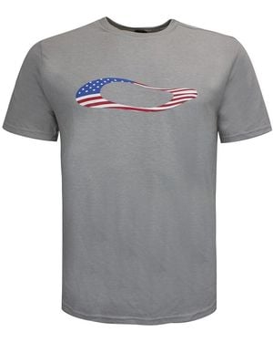 Oakley Short Sleeve Crew Neck Ellipse Usa T-Shirt 457355 24L - Grey