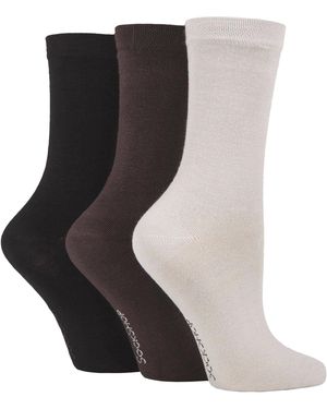 Sock Shop 3 Pack Ladies Plain Bamboo Socks - Black