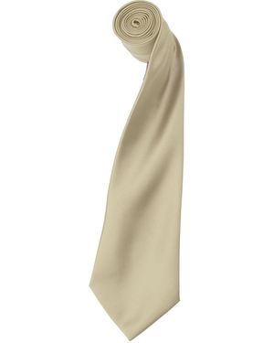 PREMIER Plain Satin Tie (Narrow Blade) (Pack Of 2) - Natural